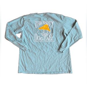 The Salty Dog Café Long Sleeve Comfort Colors Tee Rare Seafoam Blue Size XL